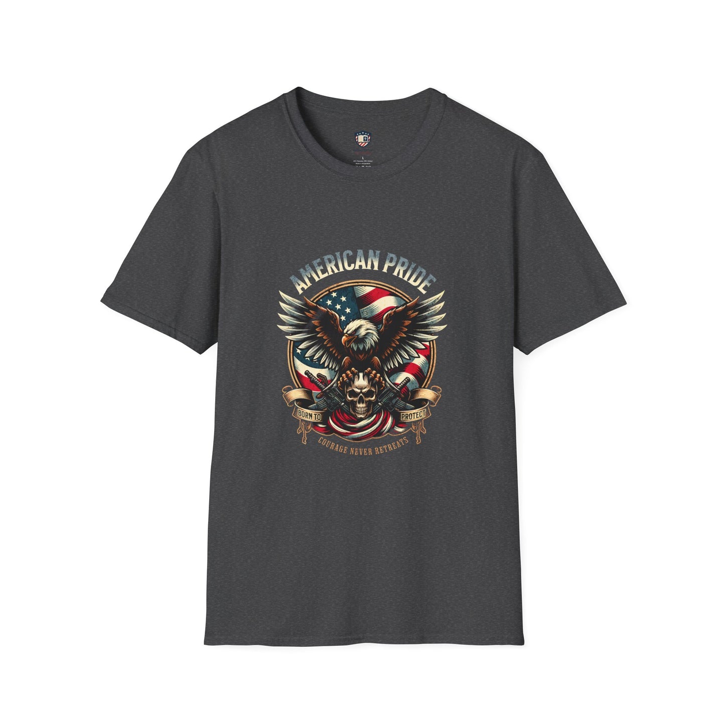 American Pride Eagle -Courage never Retreats Unisex T-Shirt