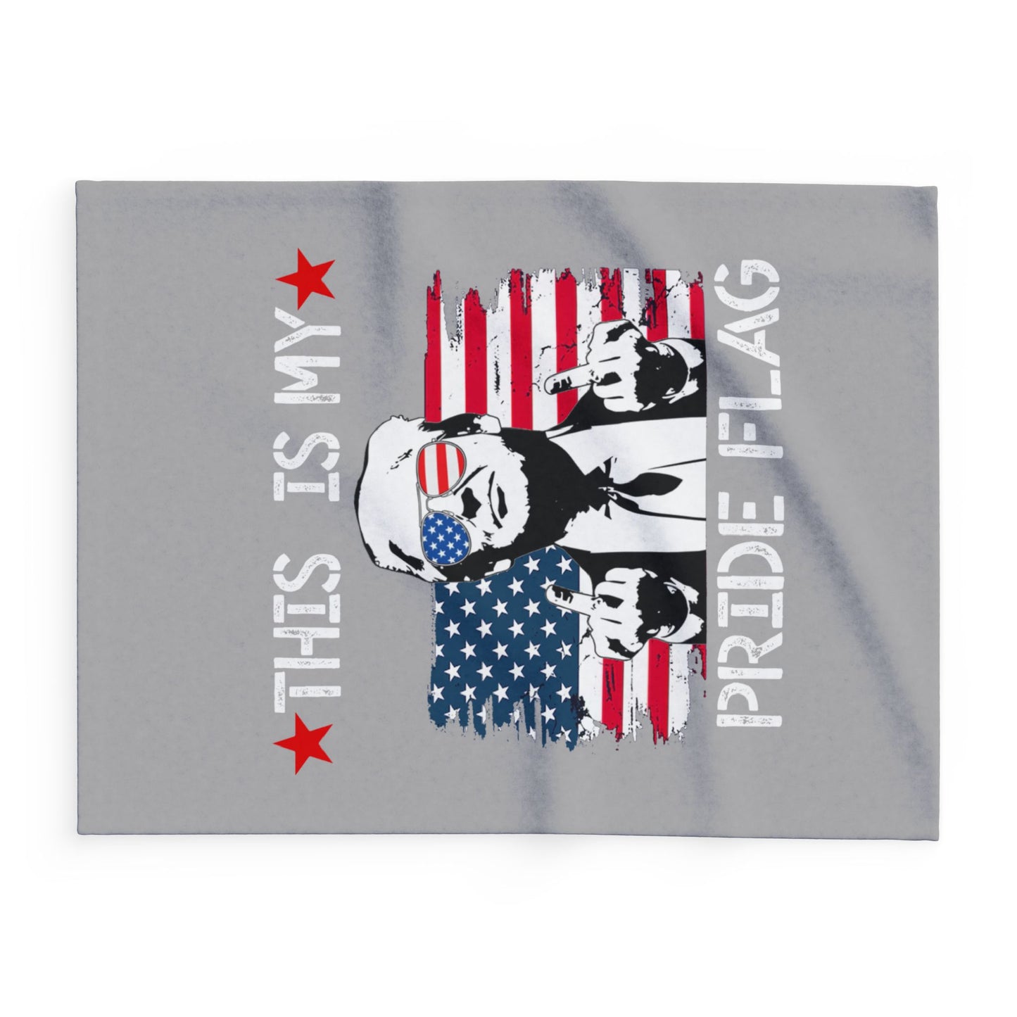 Trump Fleece Blanket USA Flag Design
