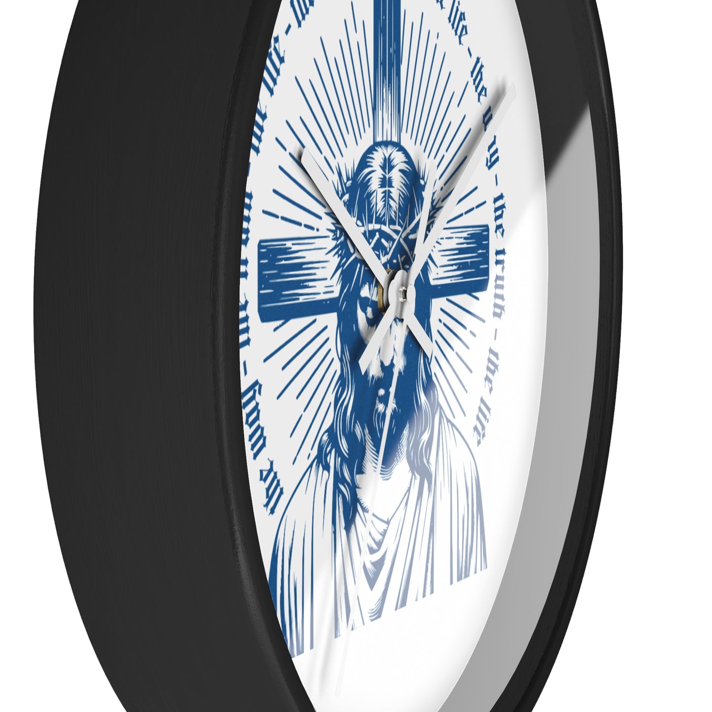 Christian Wall Clock – Jesus Christ with Cross & Scripture Design