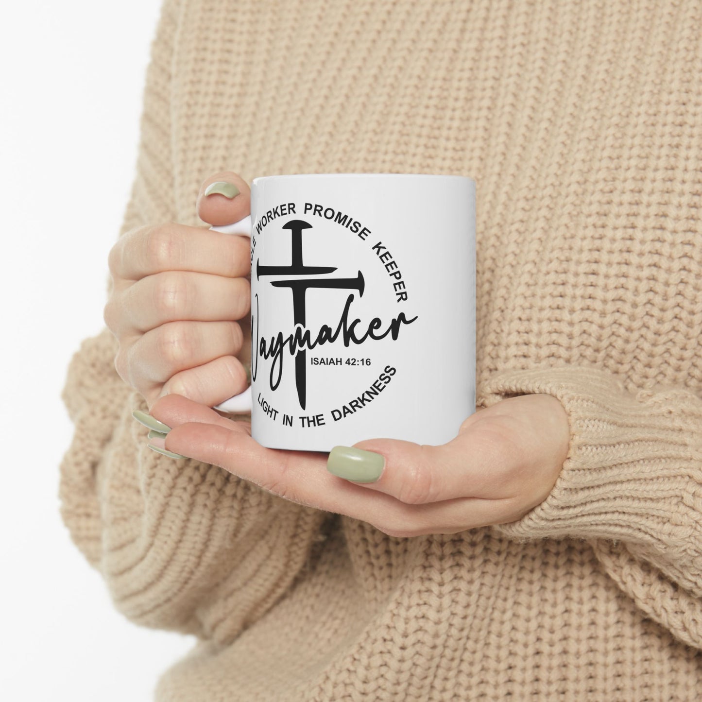 Waymaker Christian Mug – Isaiah 42:16 Scripture Design