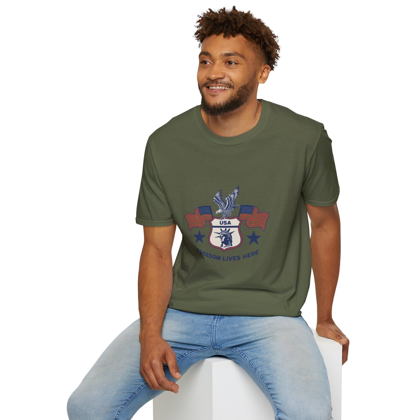 USA Freedom Lives Here Patriotic Unisex Shirt