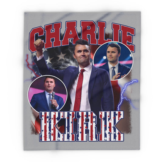 Charlie Kirk Merch Cozy Throw Blanket
