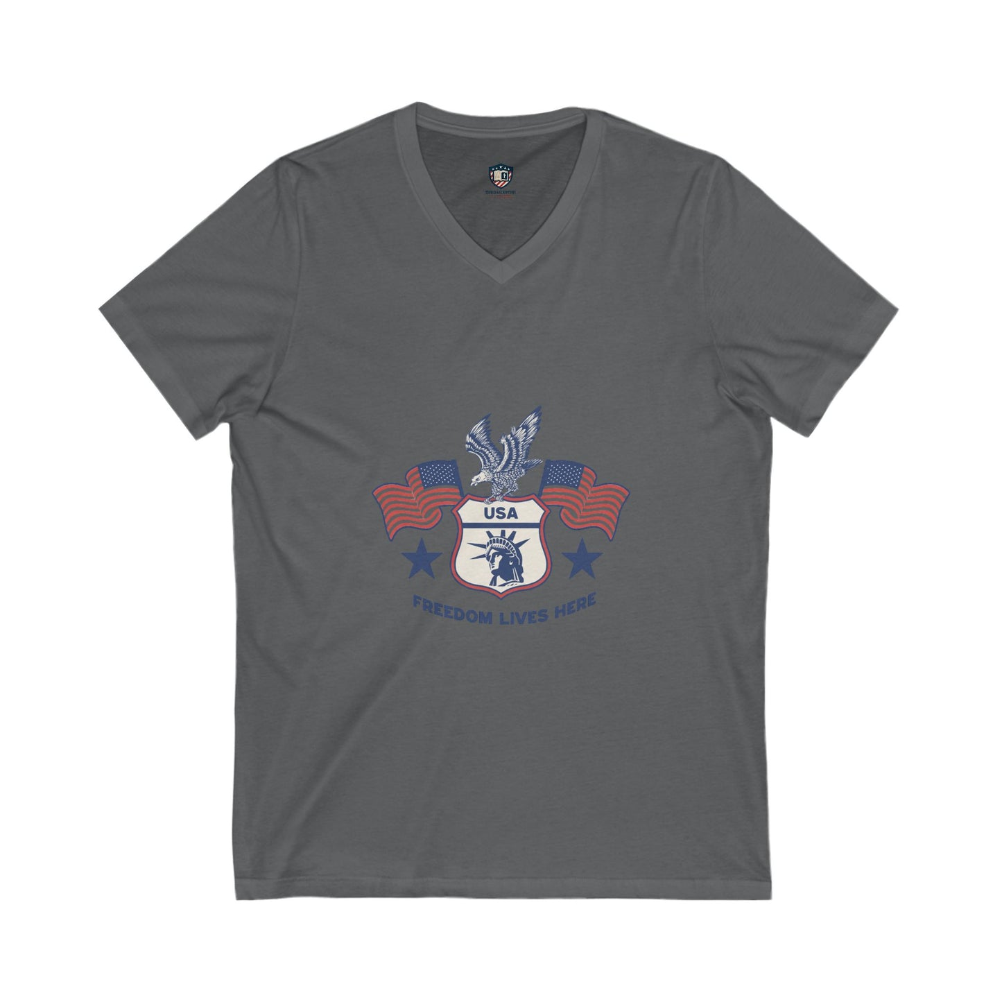 Freedom lives here Unisex V-Neck Tee