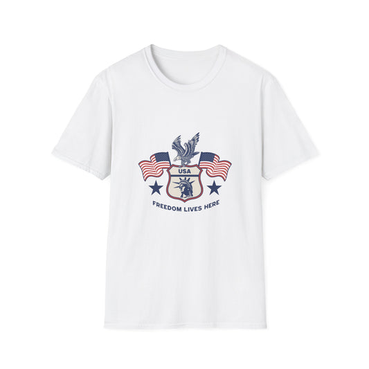 USA Freedom Lives Here Patriotic Unisex Shirt