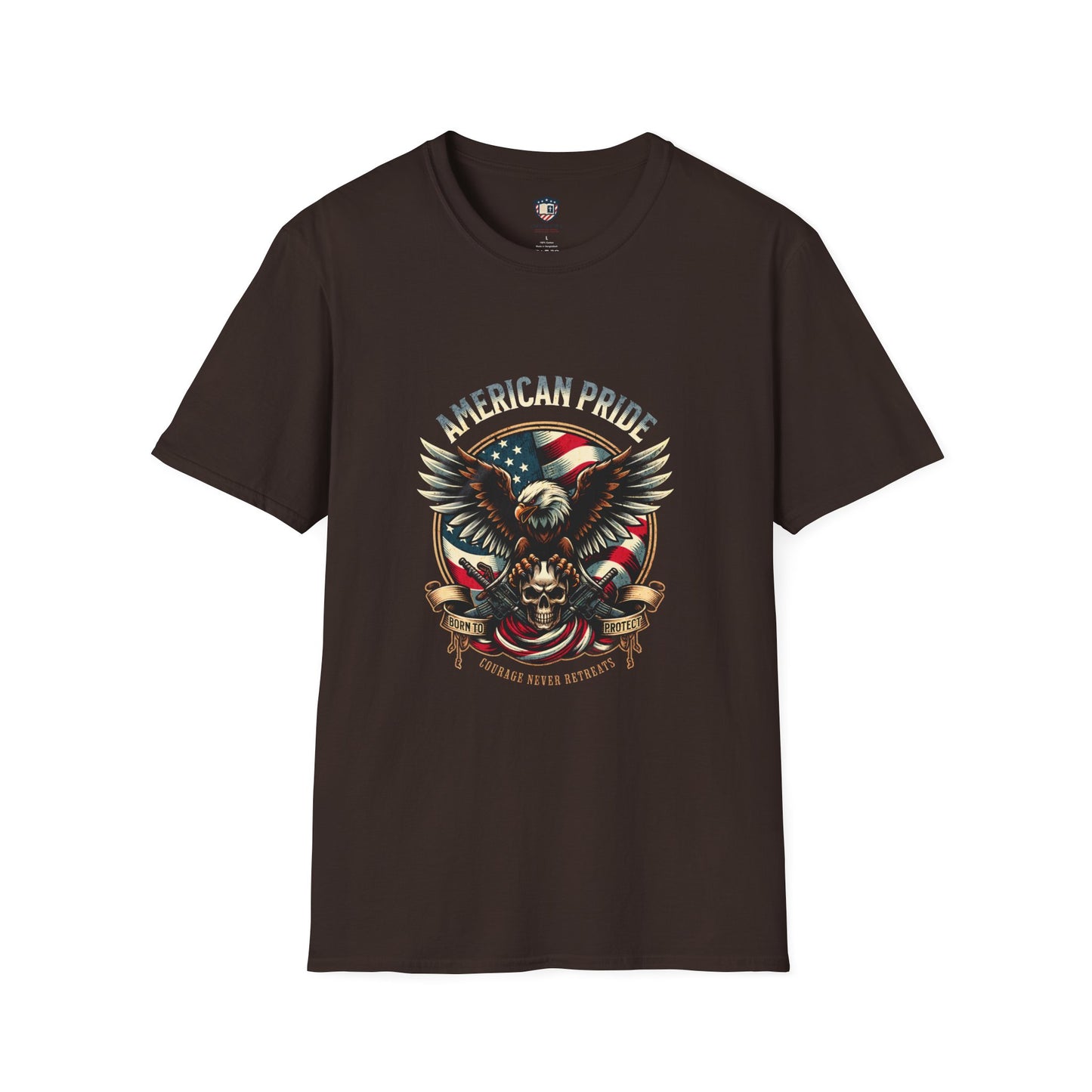 American Pride Eagle -Courage never Retreats Unisex T-Shirt