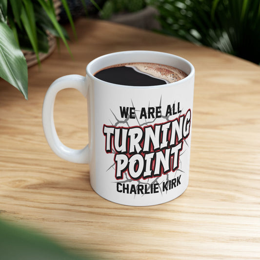 Charlie Kirk Turning Point Inspired Coffee Cup