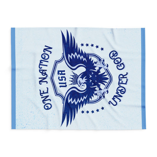 One Nation Under God USA Patriotic Fleece Blanket