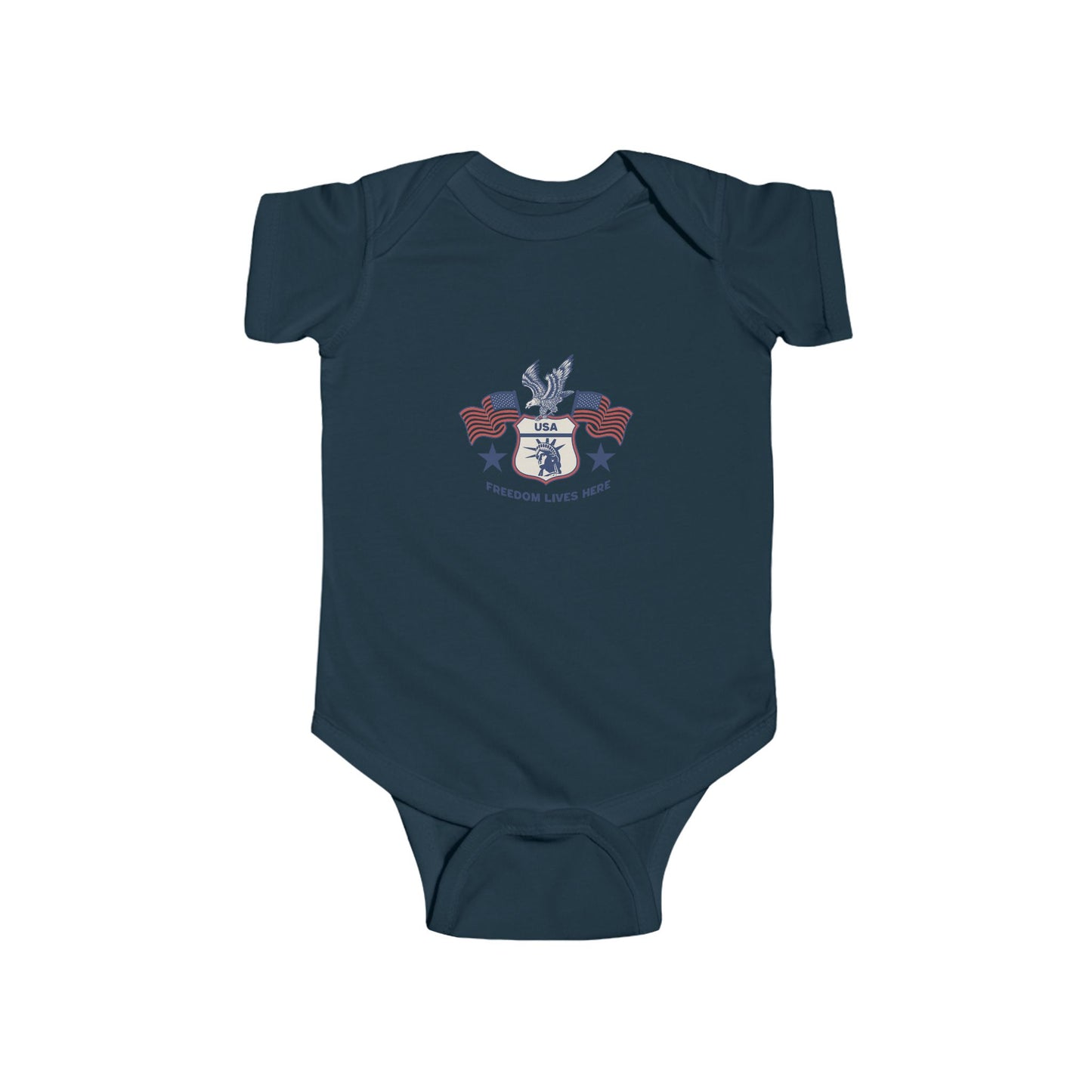 "Freedom lives here" themed Baby Bodysuit