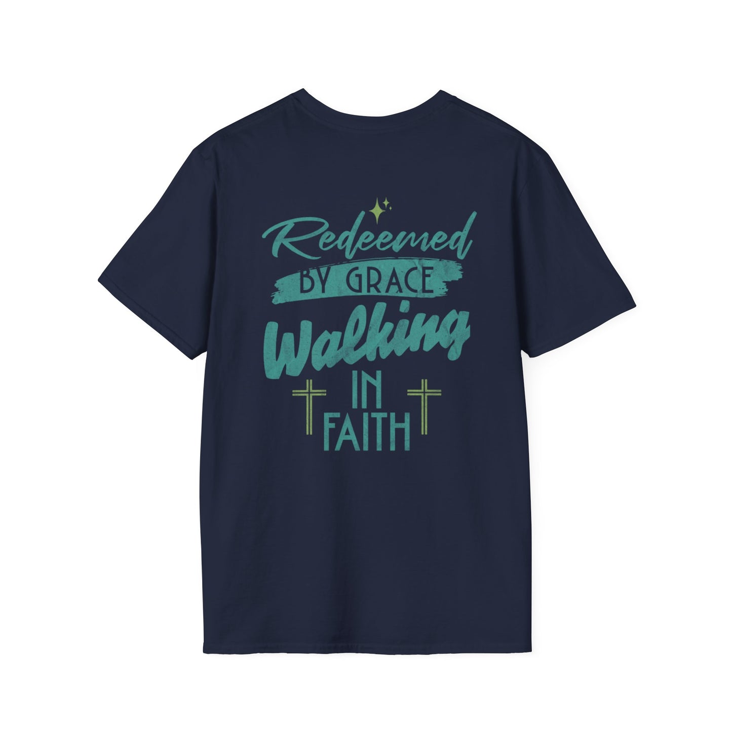 Redeemed by Grace Shirt Faith-Inspired Unisex Soft style T-Shirt