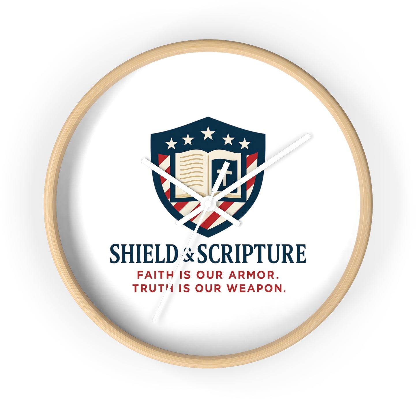 Shield & Scripture Wall Clock