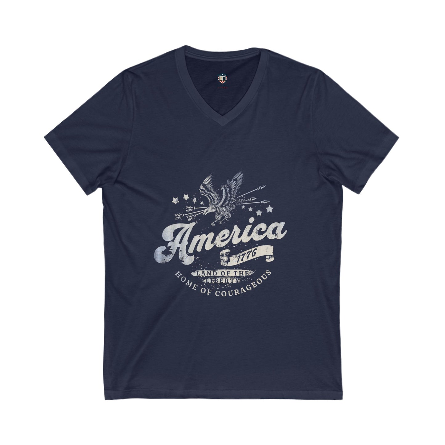 America 1776 V-Neck Unisex Tee Shirt