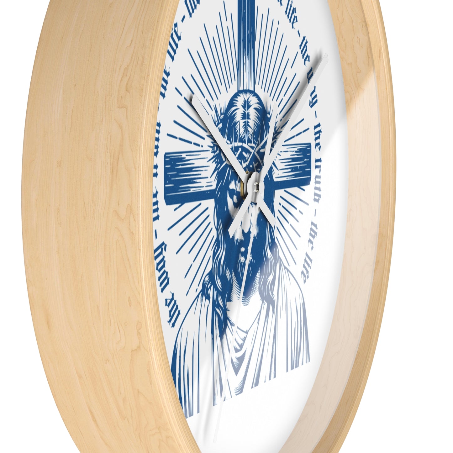 Christian Wall Clock – Jesus Christ with Cross & Scripture Design