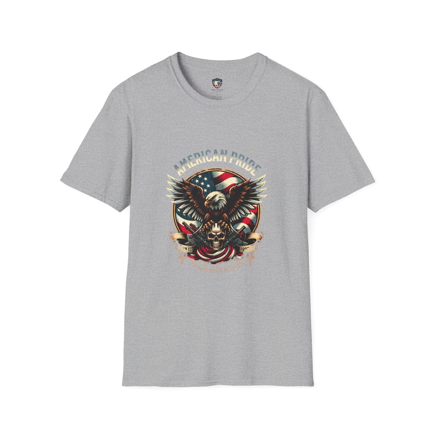 American Pride Eagle -Courage never Retreats Unisex T-Shirt