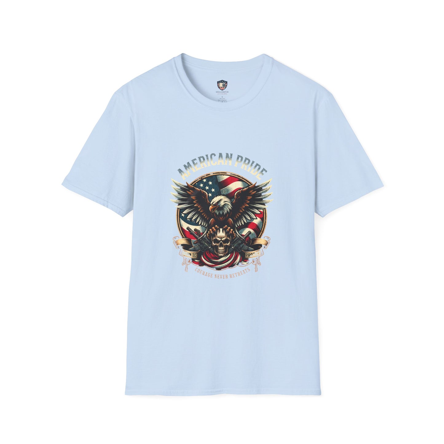 American Pride Eagle -Courage never Retreats Unisex T-Shirt