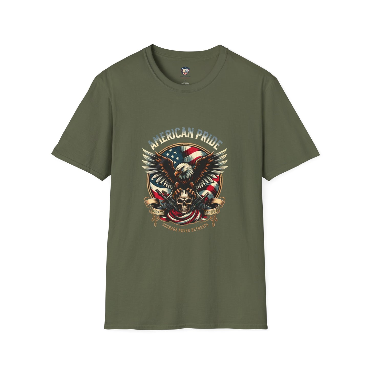 American Pride Eagle -Courage never Retreats Unisex T-Shirt