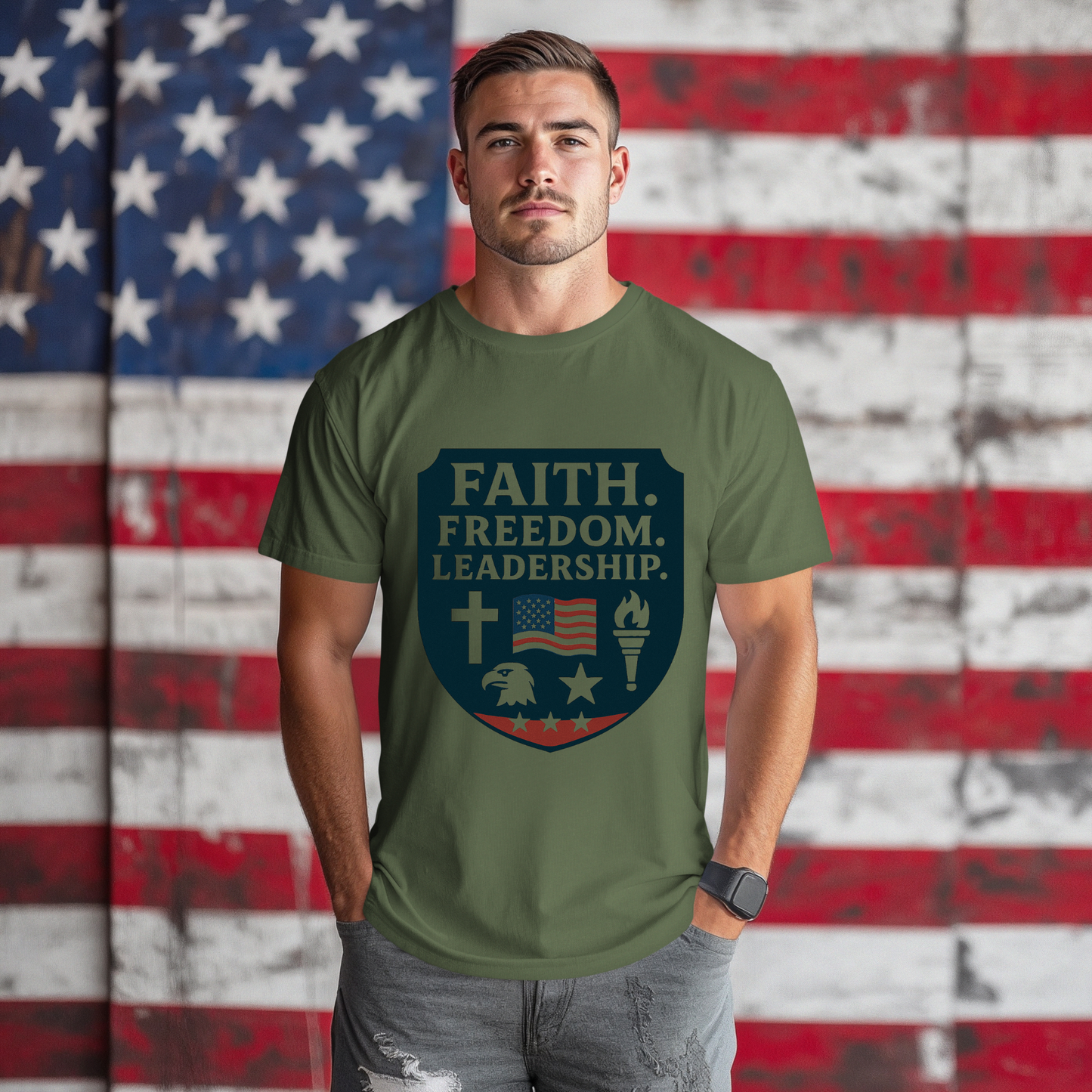 Faith, Freedom, Leadership Unisex T-Shirt