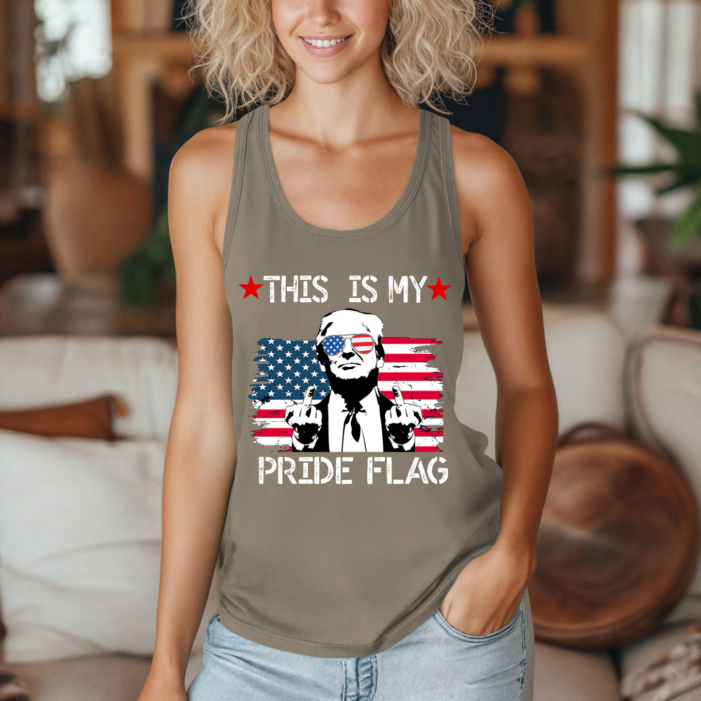 Trump This Is My Pride Flag Women's Racerback Top tank
