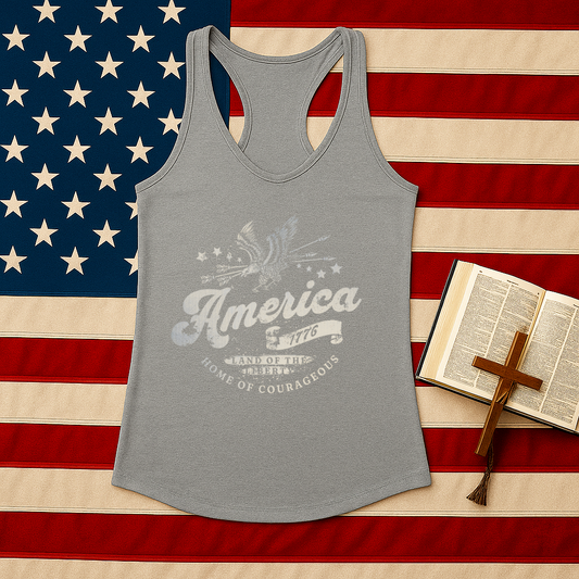 Patriotic America 1776 Women's Racerback Tank Top