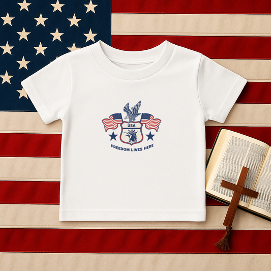 Patriotic Baby Tee, USA Graphic Toddler Shirt