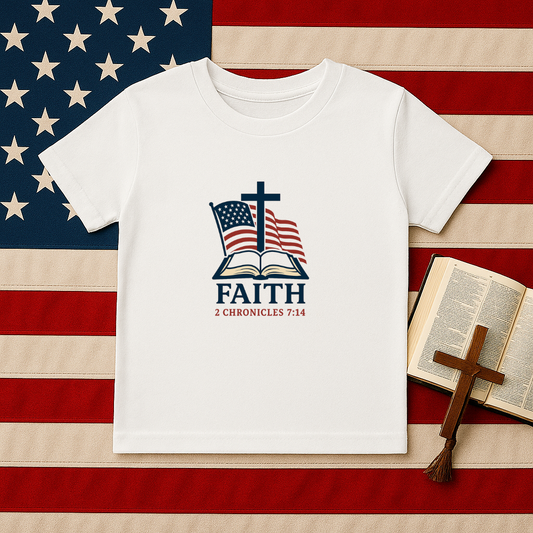 Faith & Freedom 2 Chronicles 7:14 Inspired Christian Kids Shirt