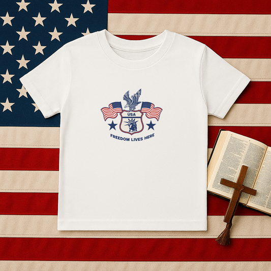 Freedom Lives Here Kids Tee for Boys and Girls