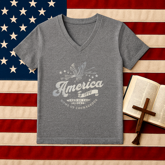 America 1776 V-Neck Unisex Tee Shirt