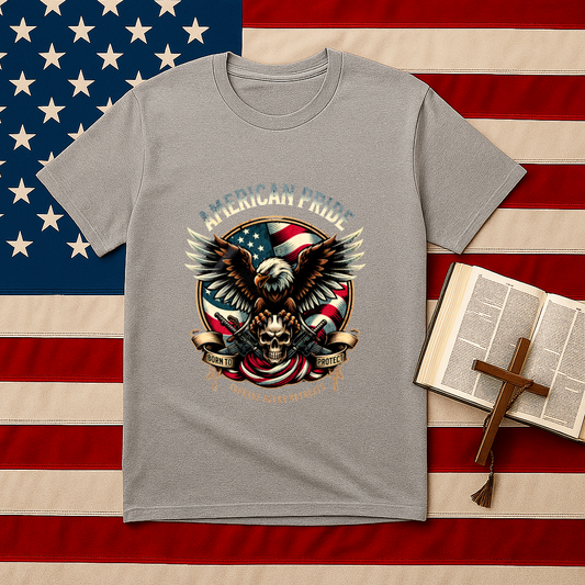 American Pride Eagle -Courage never Retreats Unisex T-Shirt