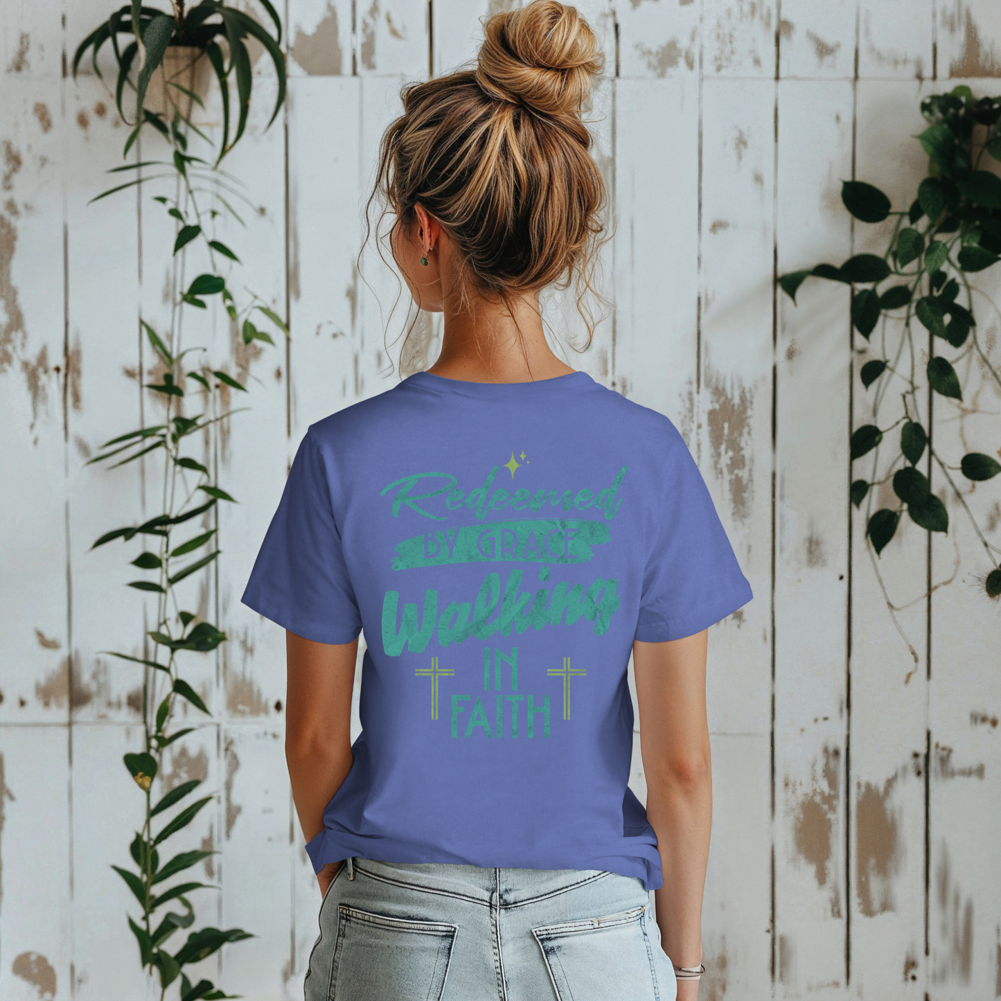 Redeemed by Grace Shirt Faith-Inspired Unisex Soft style T-Shirt