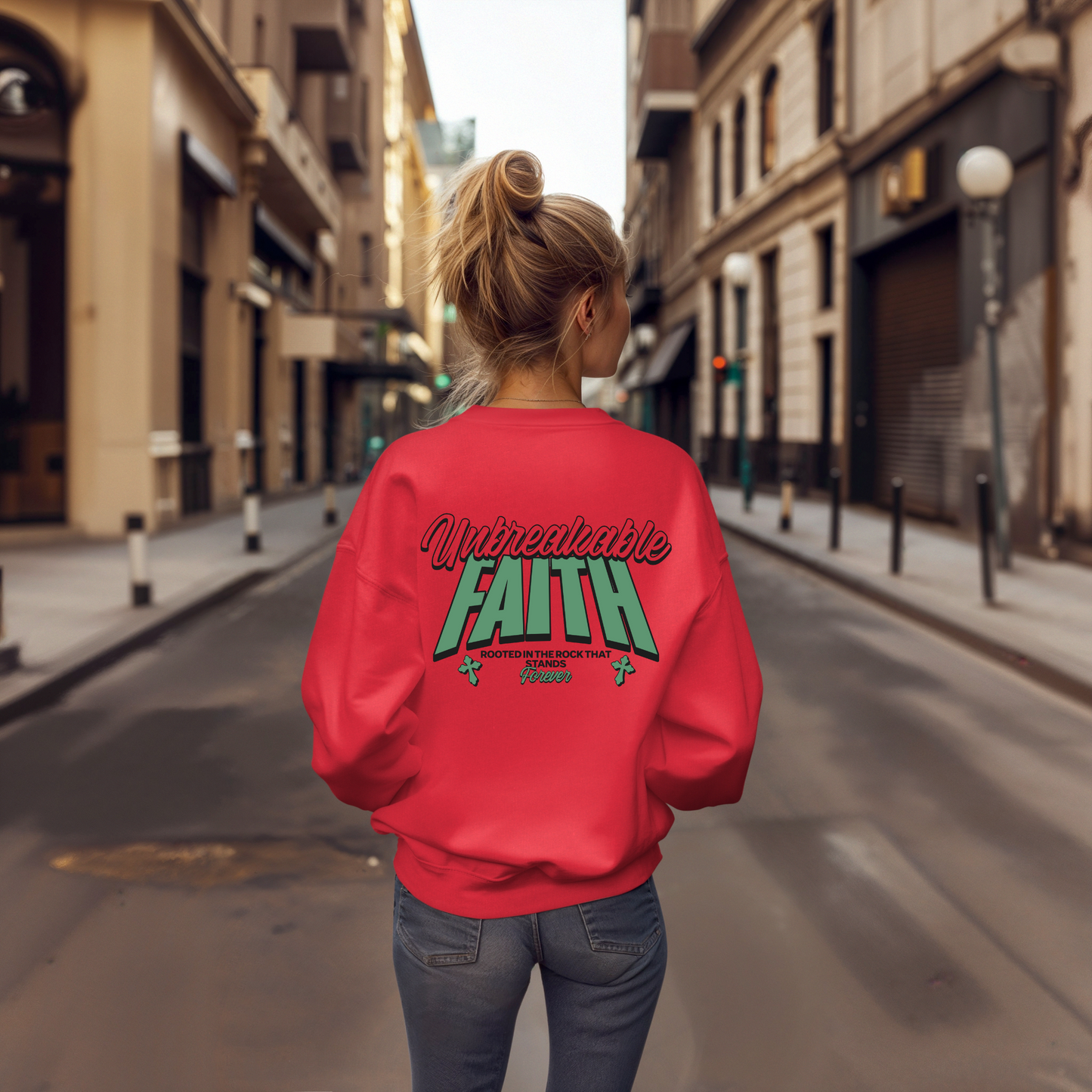 Unbreakable Faith Themed Unisex Sweatshirt