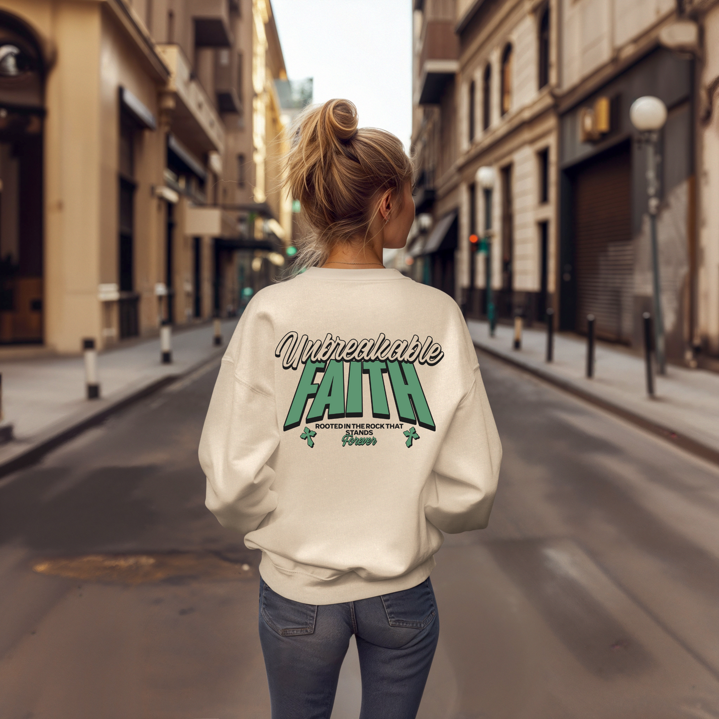 Unbreakable Faith Themed Unisex Sweatshirt