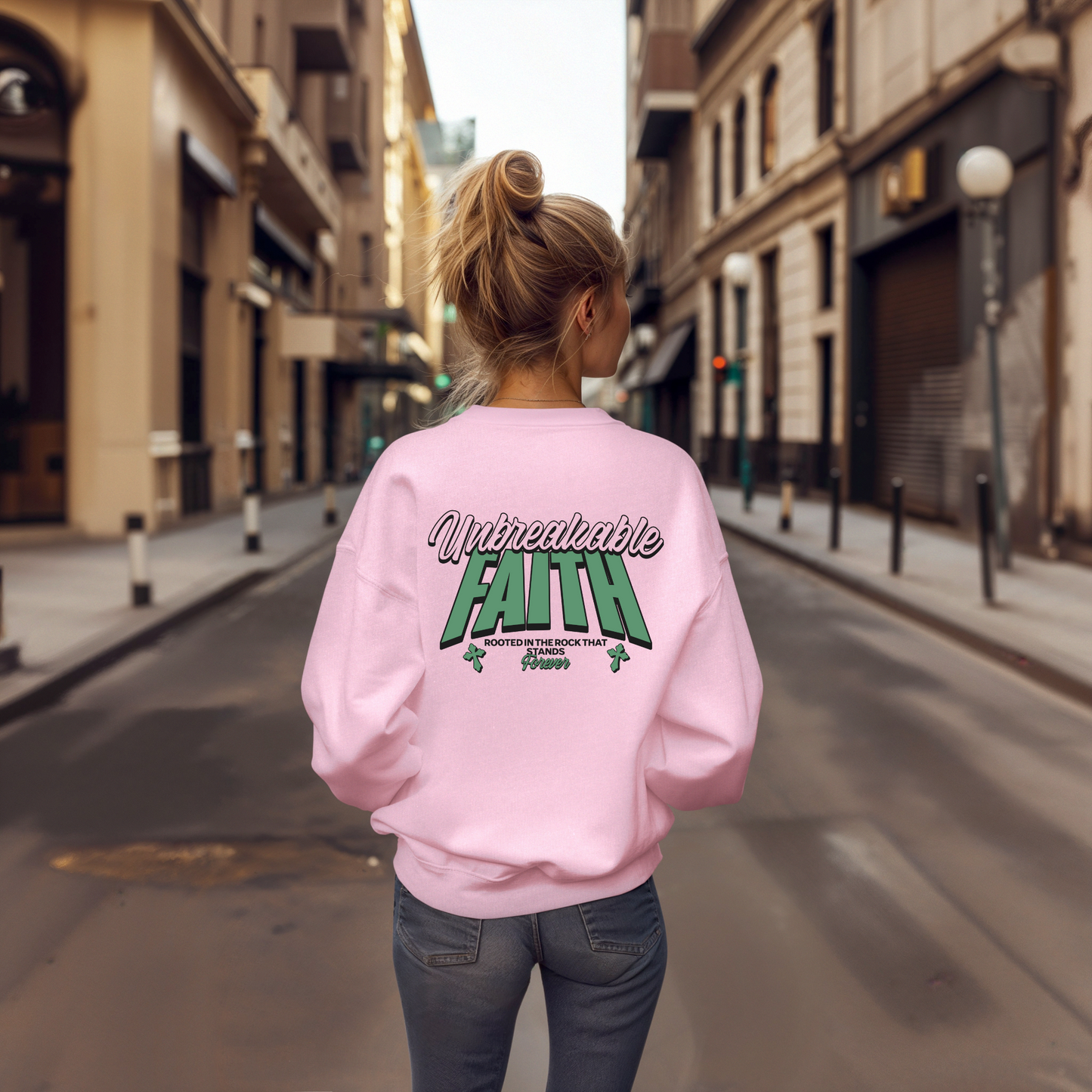 Unbreakable Faith Themed Unisex Sweatshirt