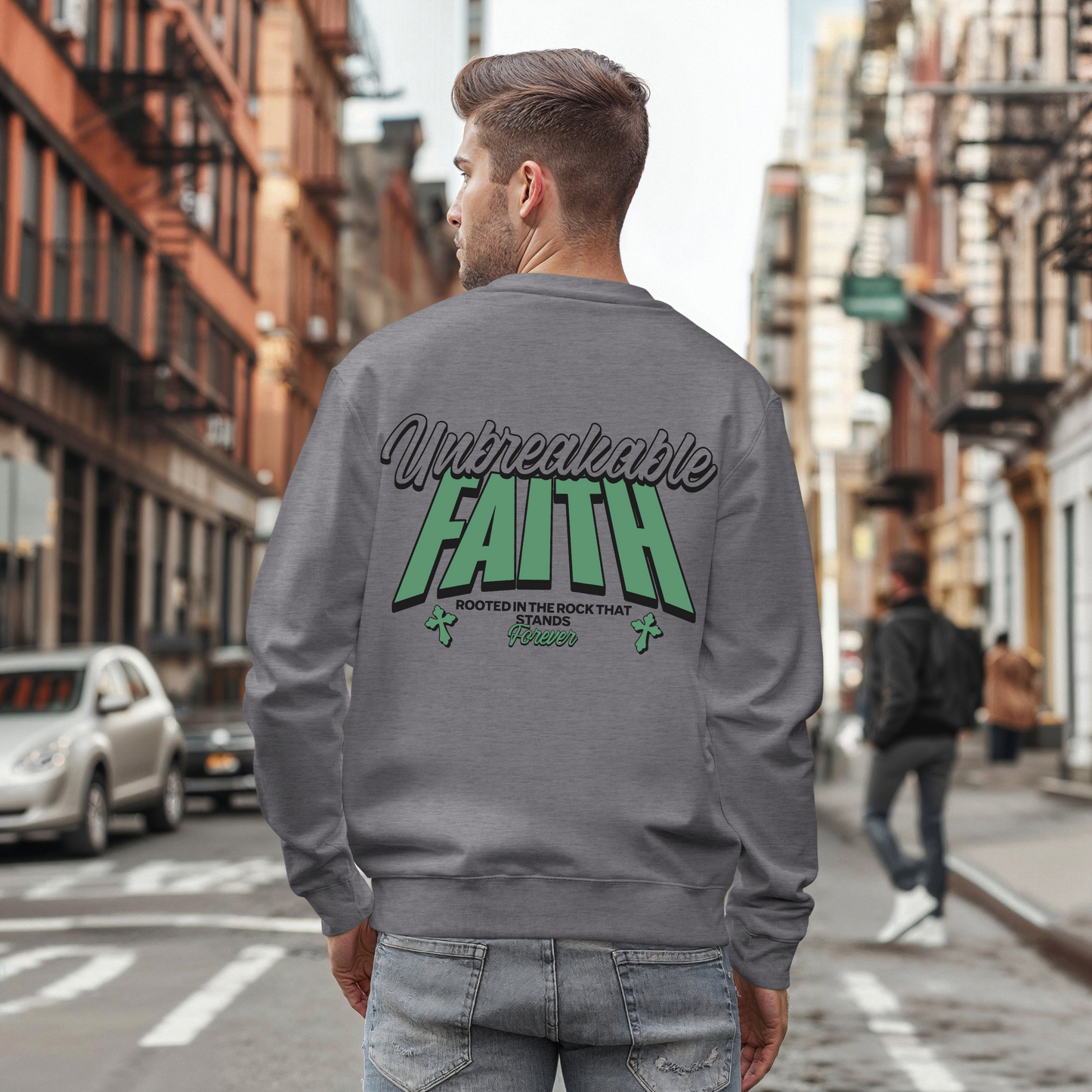 Unbreakable Faith Themed Unisex Sweatshirt