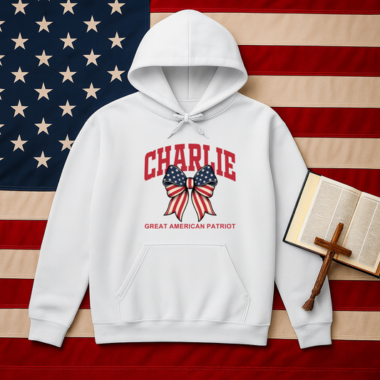 Charlie Kirk Great American Patriot Themed Unisex Hoodie