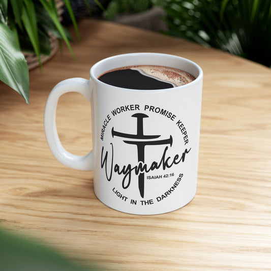 Waymaker Christian Mug – Isaiah 42:16 Scripture Design