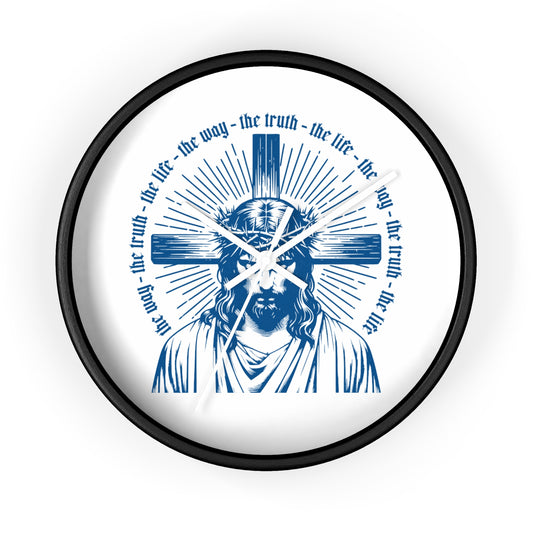 Christian Wall Clock – Jesus Christ with Cross & Scripture Design