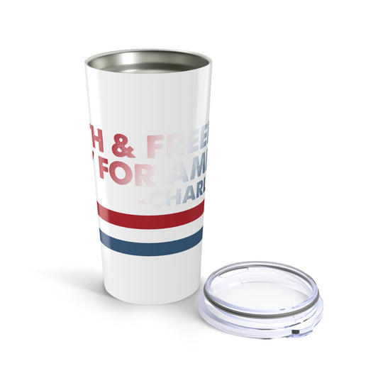 Patriotic Charlie Kirk Inspired Tumbler, American Pride 20oz Drinkware