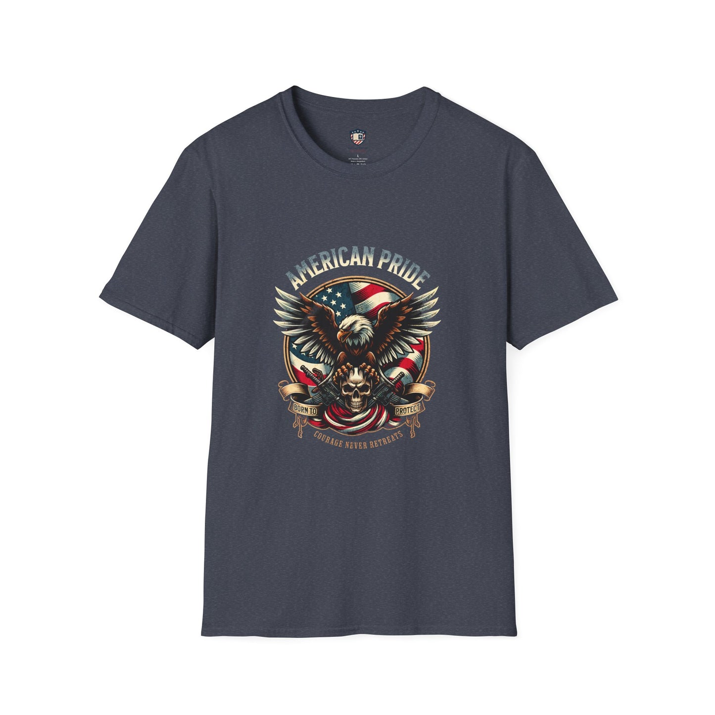 American Pride Eagle -Courage never Retreats Unisex T-Shirt