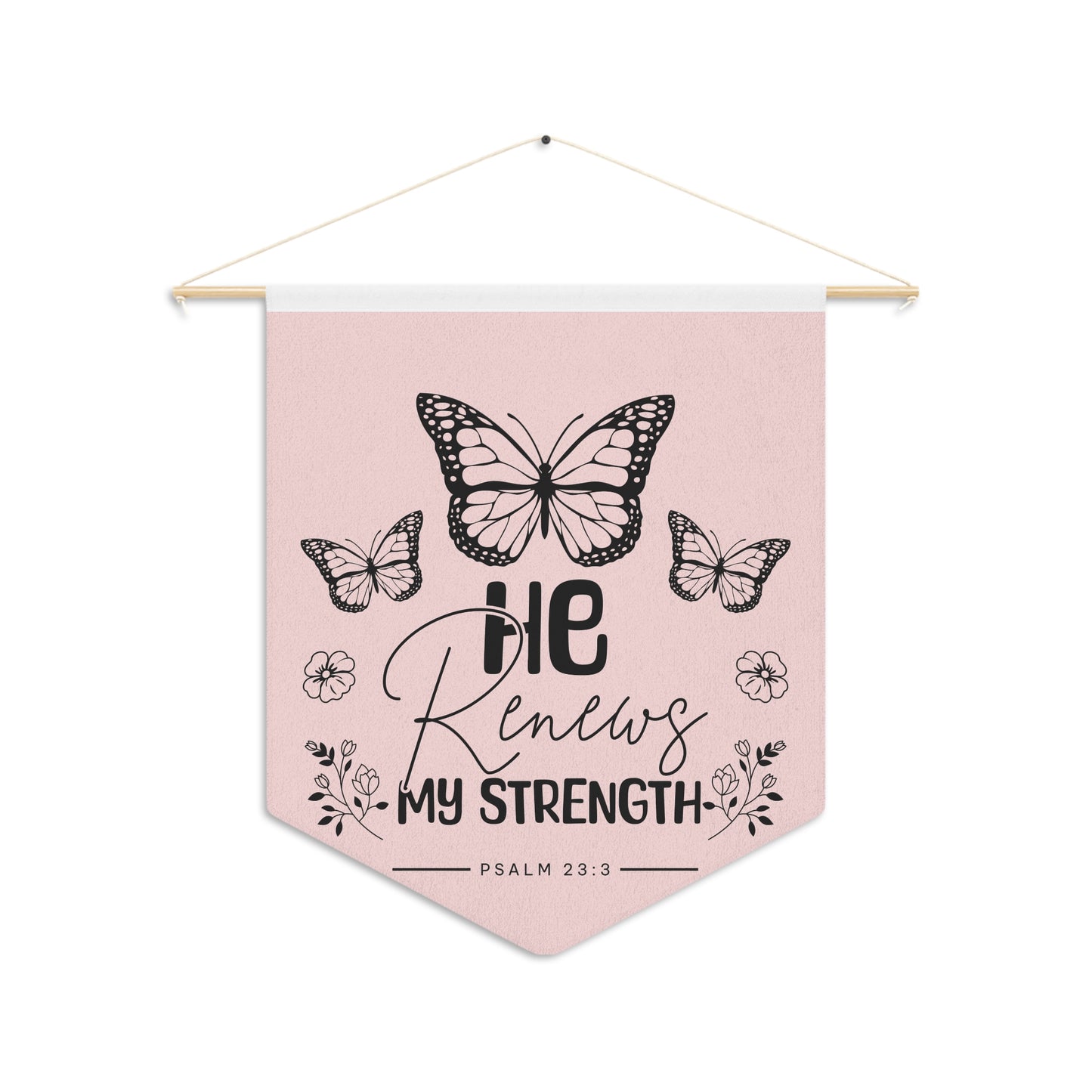 Inspirational Pennant Banner with Butterflies Home Decor