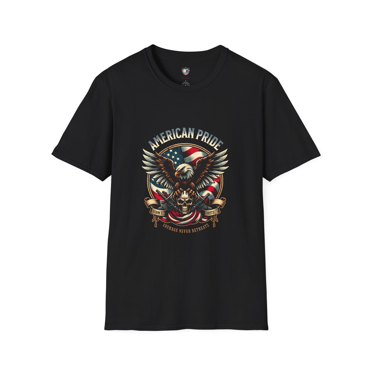 American Pride Eagle -Courage never Retreats Unisex T-Shirt