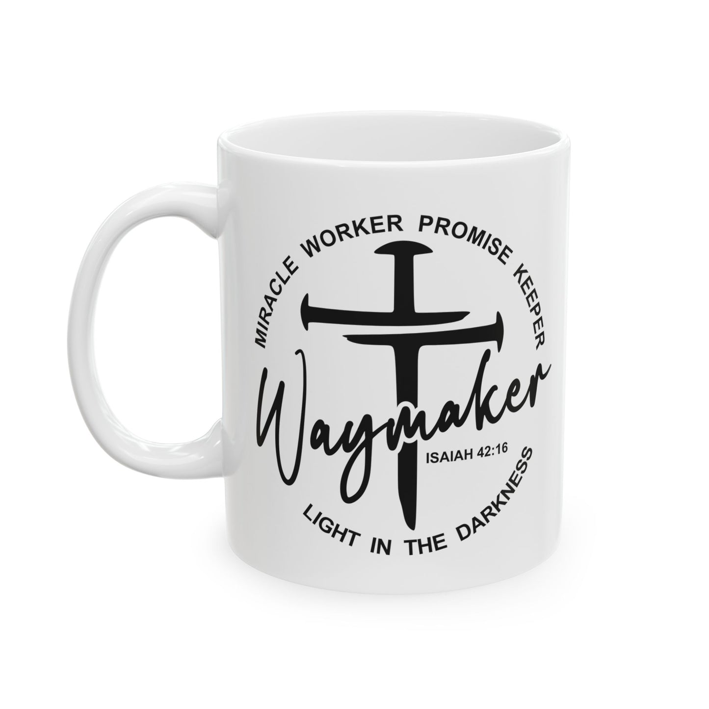 Waymaker Christian Mug – Isaiah 42:16 Scripture Design