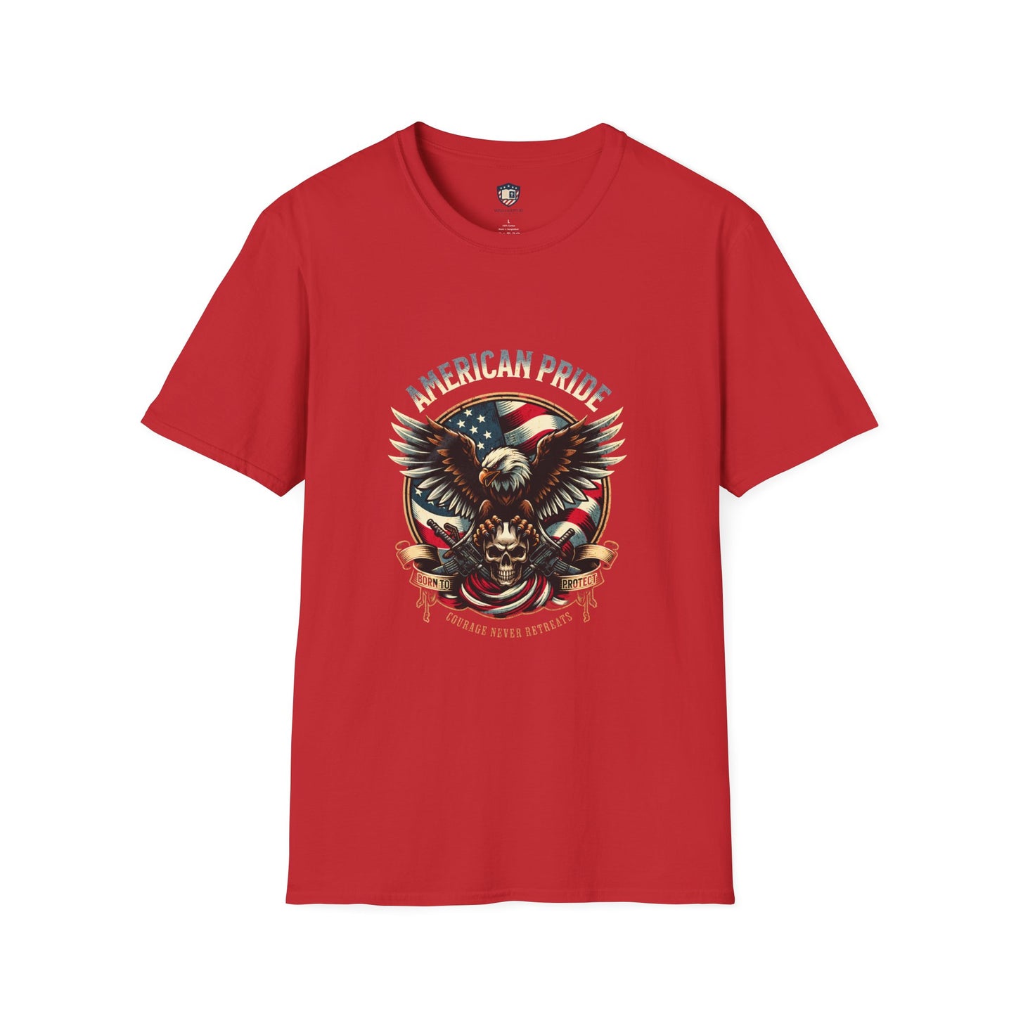 American Pride Eagle -Courage never Retreats Unisex T-Shirt
