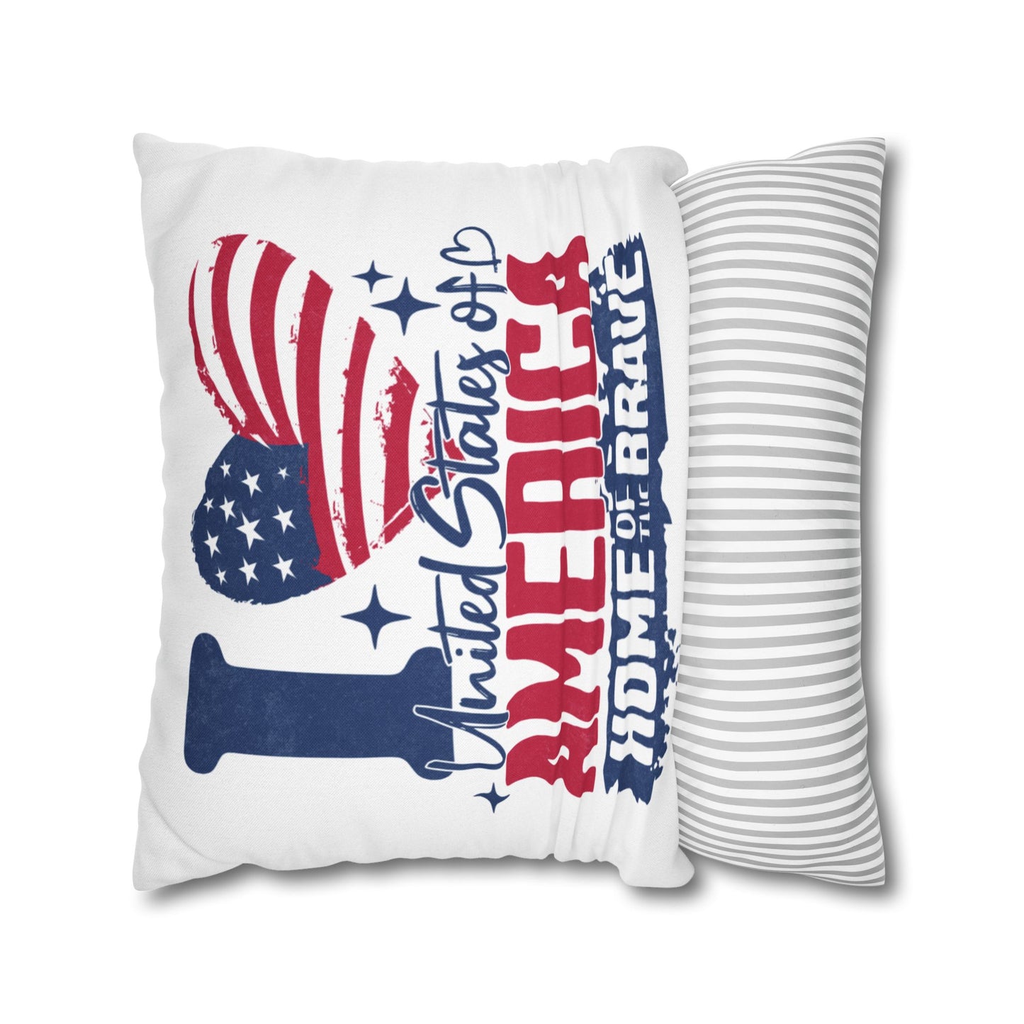 I Love America Home of the Brave Polyester Square Pillowcase