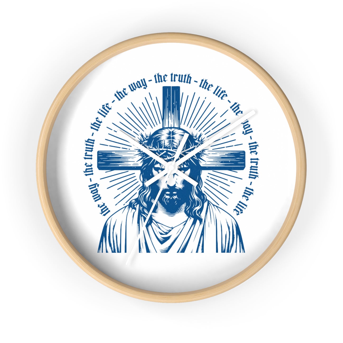 Christian Wall Clock – Jesus Christ with Cross & Scripture Design