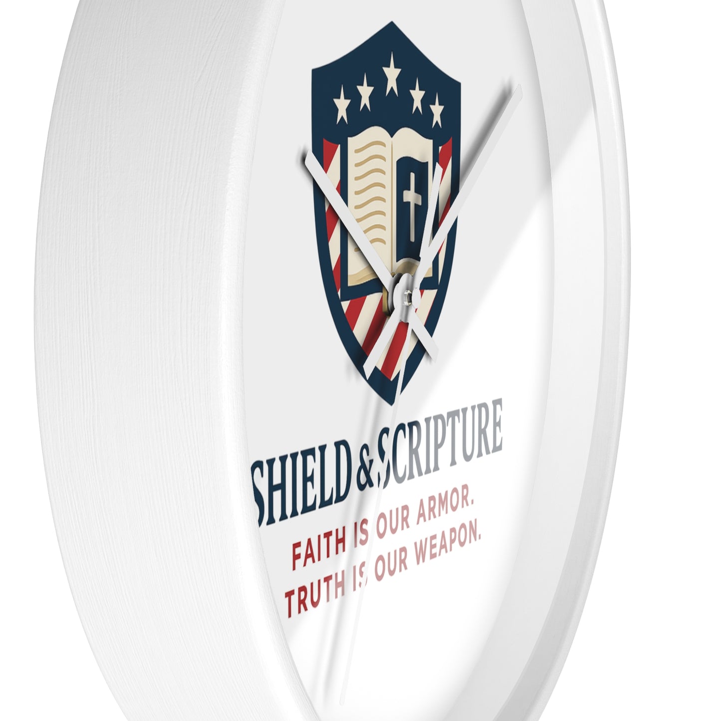 Shield & Scripture Wall Clock