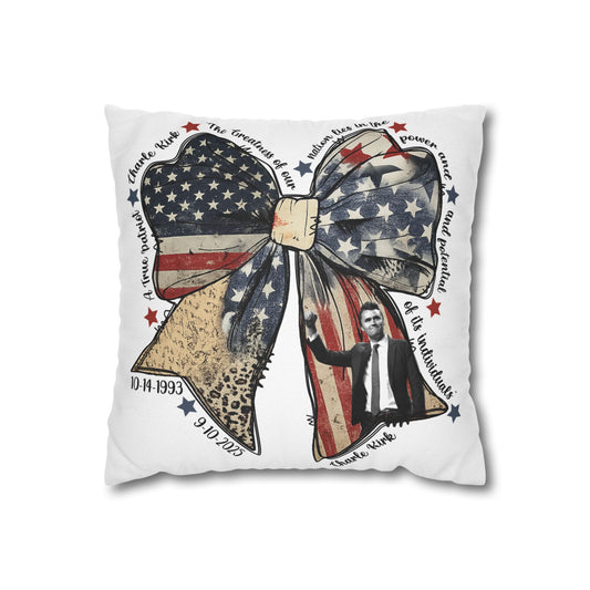 Charlie Kirk Ribbon Design Pillowcase for Home Decor