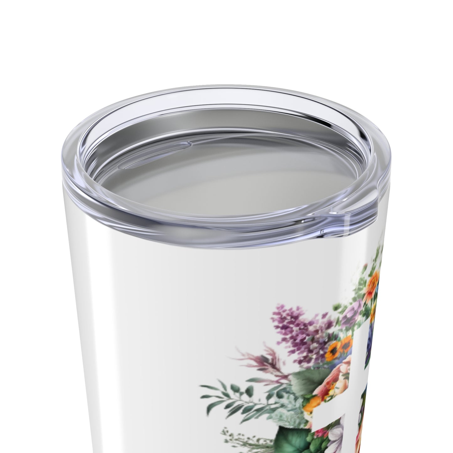 Christian Floral Cross Tumbler – Matthew 28:6 Scripture Design