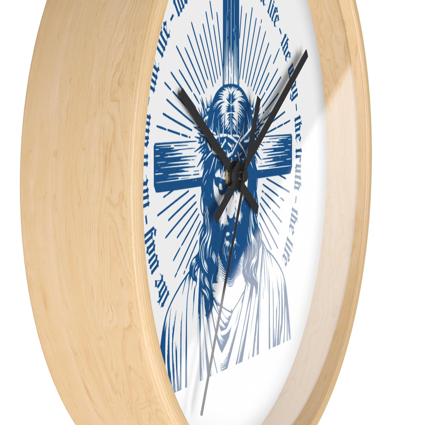 Christian Wall Clock – Jesus Christ with Cross & Scripture Design
