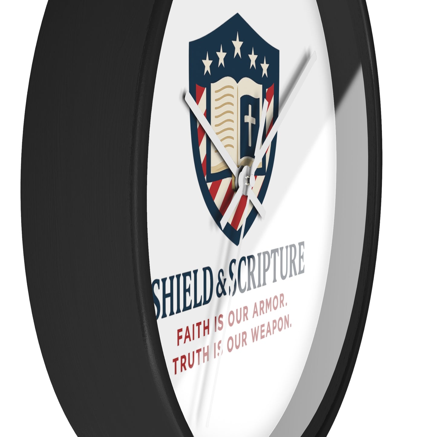 Shield & Scripture Wall Clock